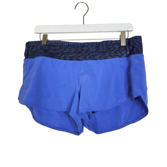 LULUMEON Speed Up Shorts Womens‎ 10 Blue Gray Running Shorts Athletic Workout - Picture 1 of 15